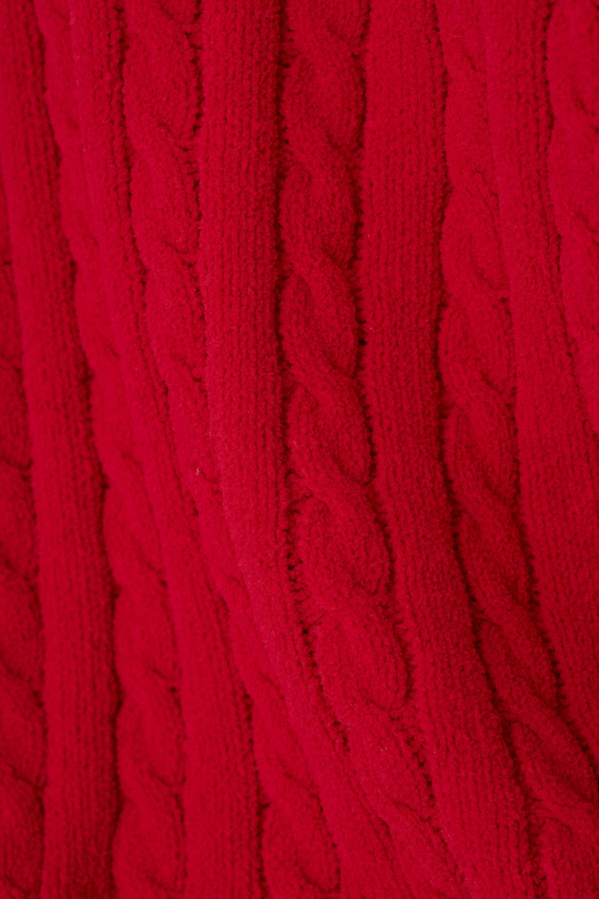 Cozy Chenille Cable Knit Red Slippers - JESTER RED