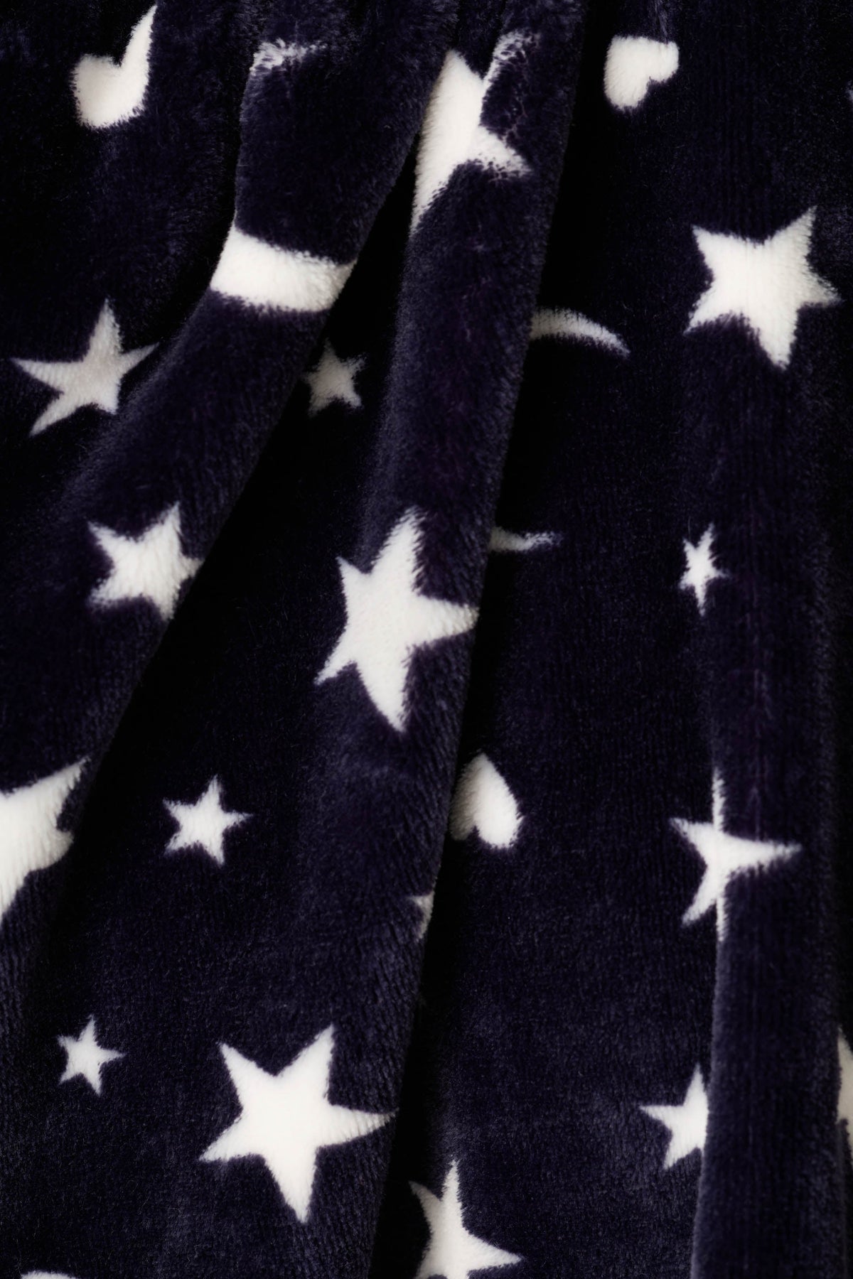 Luxe Plush Celestial Print Robe - BLUE INK