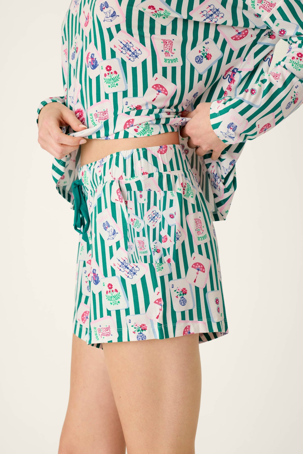 Mahjong Queen Dreams Pajama Shorts - GREENLAKE