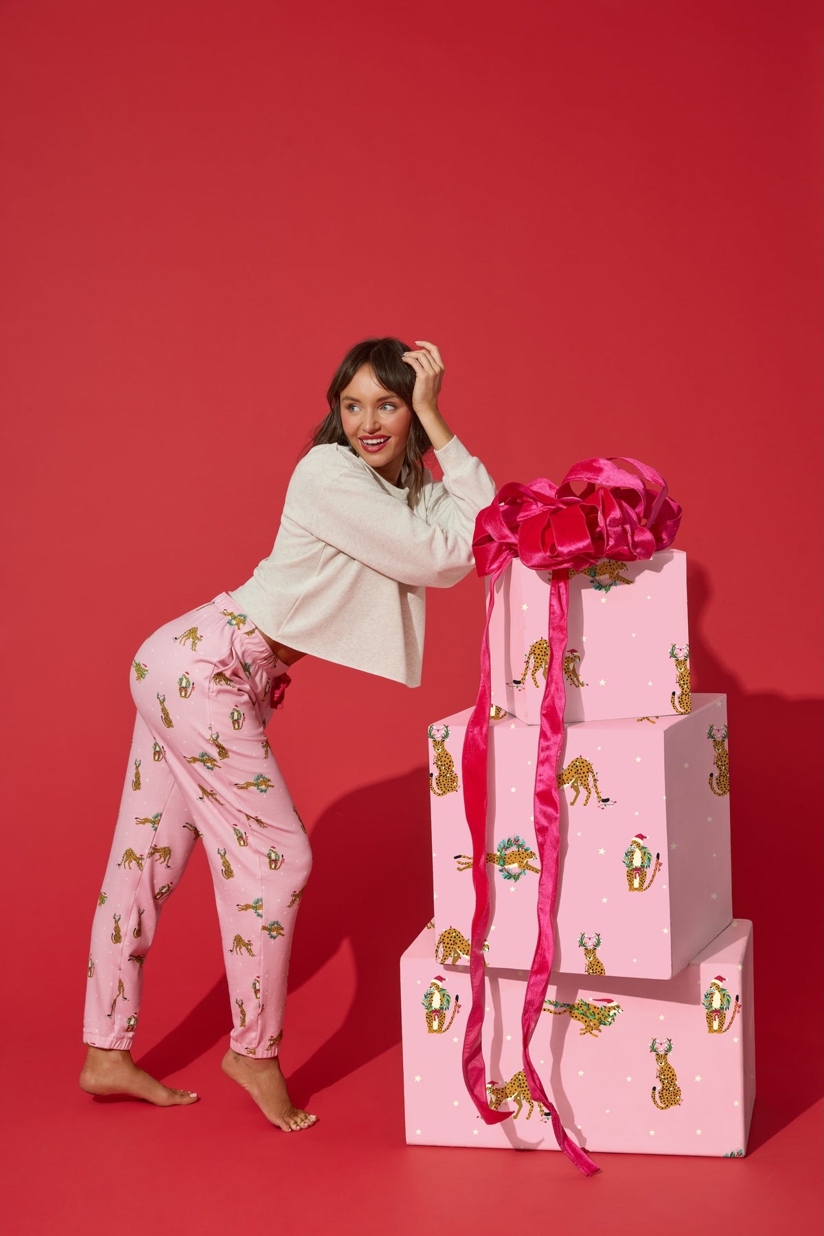 Very Merry Wild for the Holidays Jogger Pants - PINK ORCHID