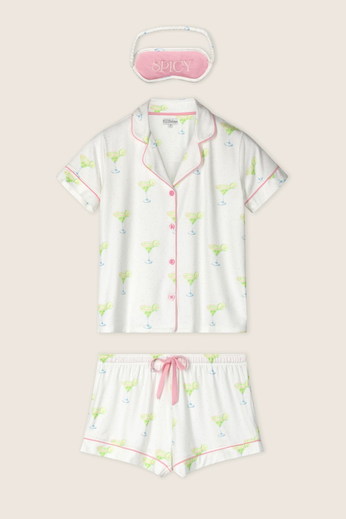 Margarita Mama Spicy Sips 3-Piece Short PJ Set - IVORY