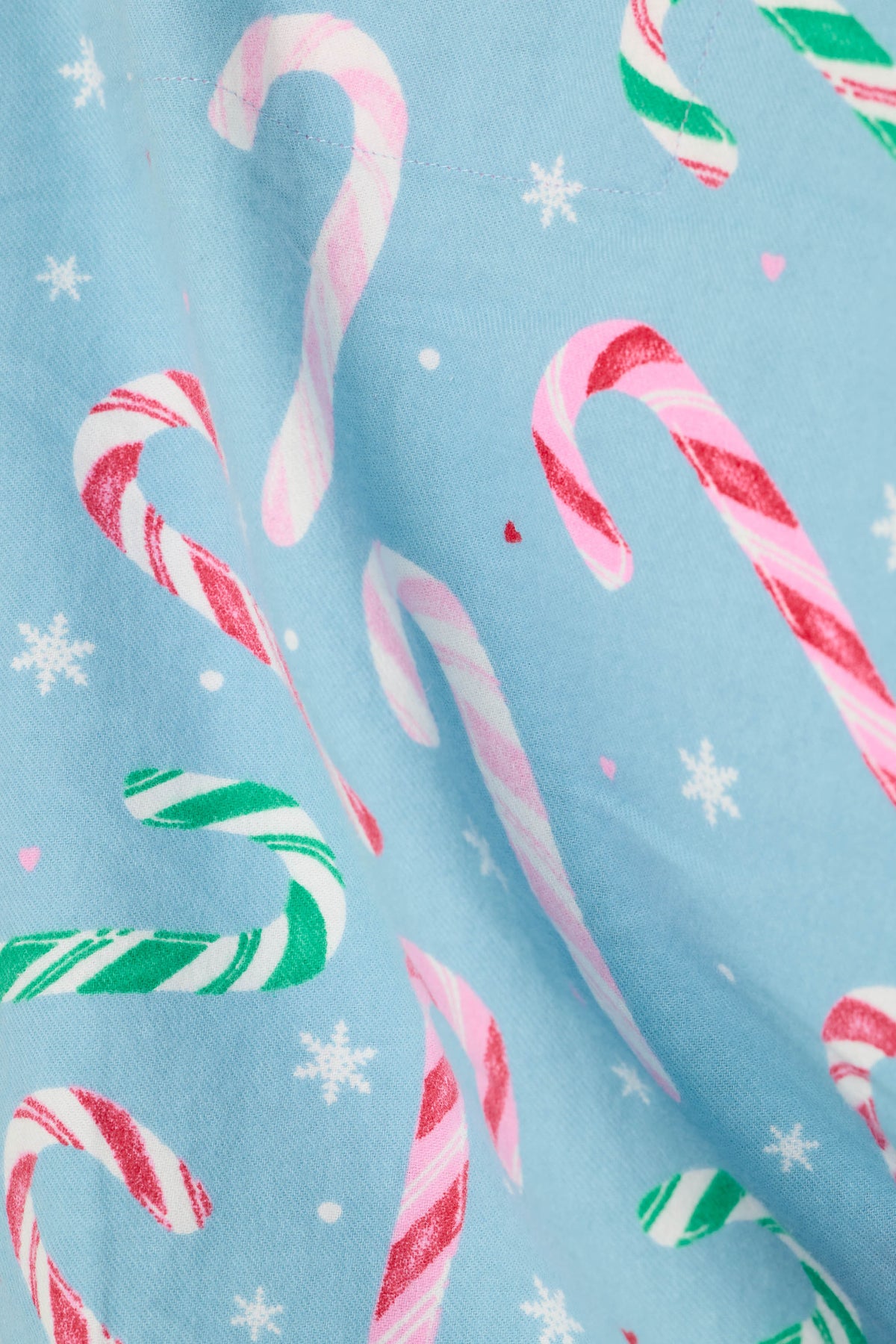 The Sweetest Season Candy Cane Print Flannel Pajama Pants - SNOWDRIFT
