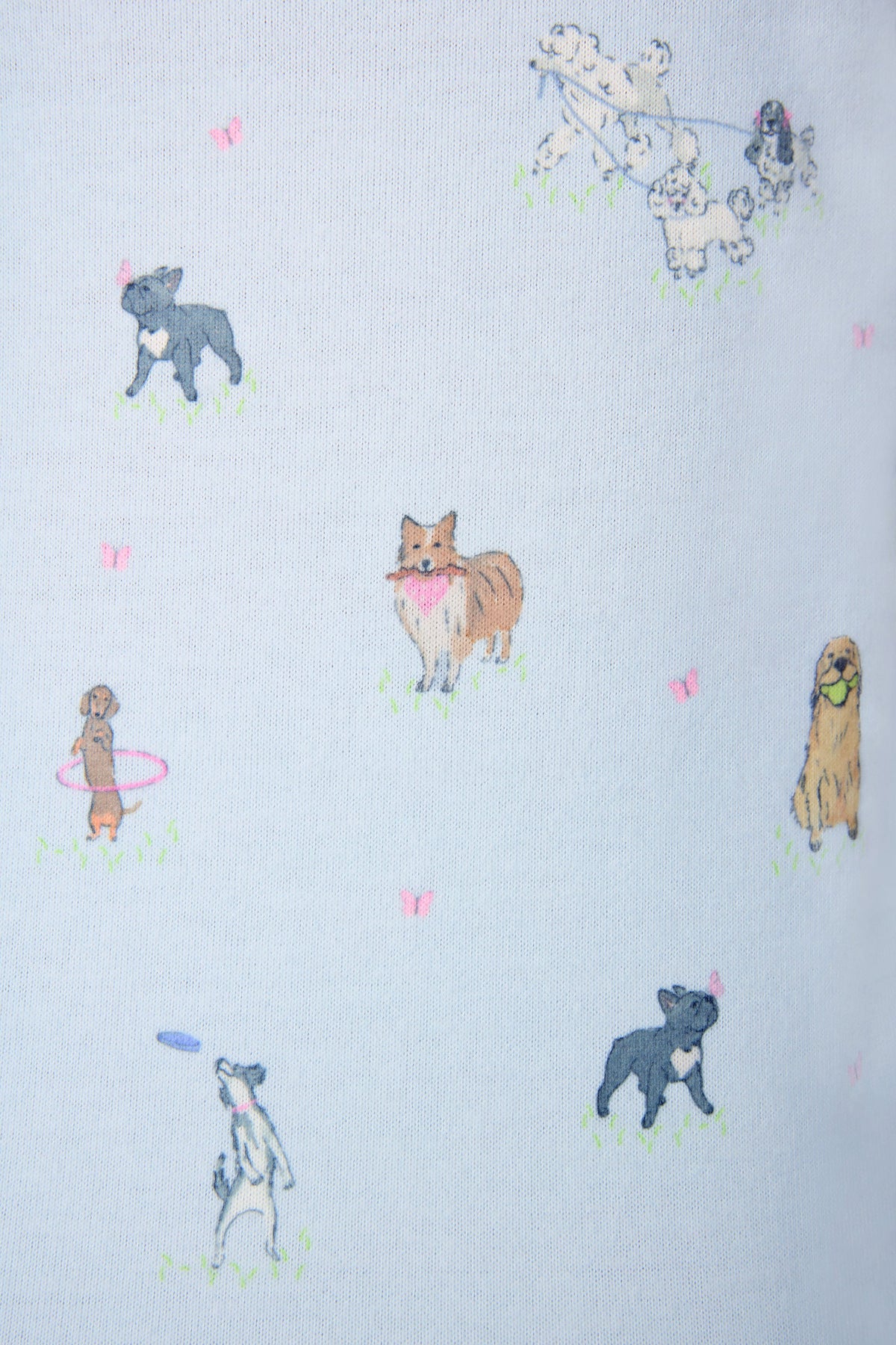 Bark Park Fetch & Frolic Long Sleeve Top - BLUE ICE