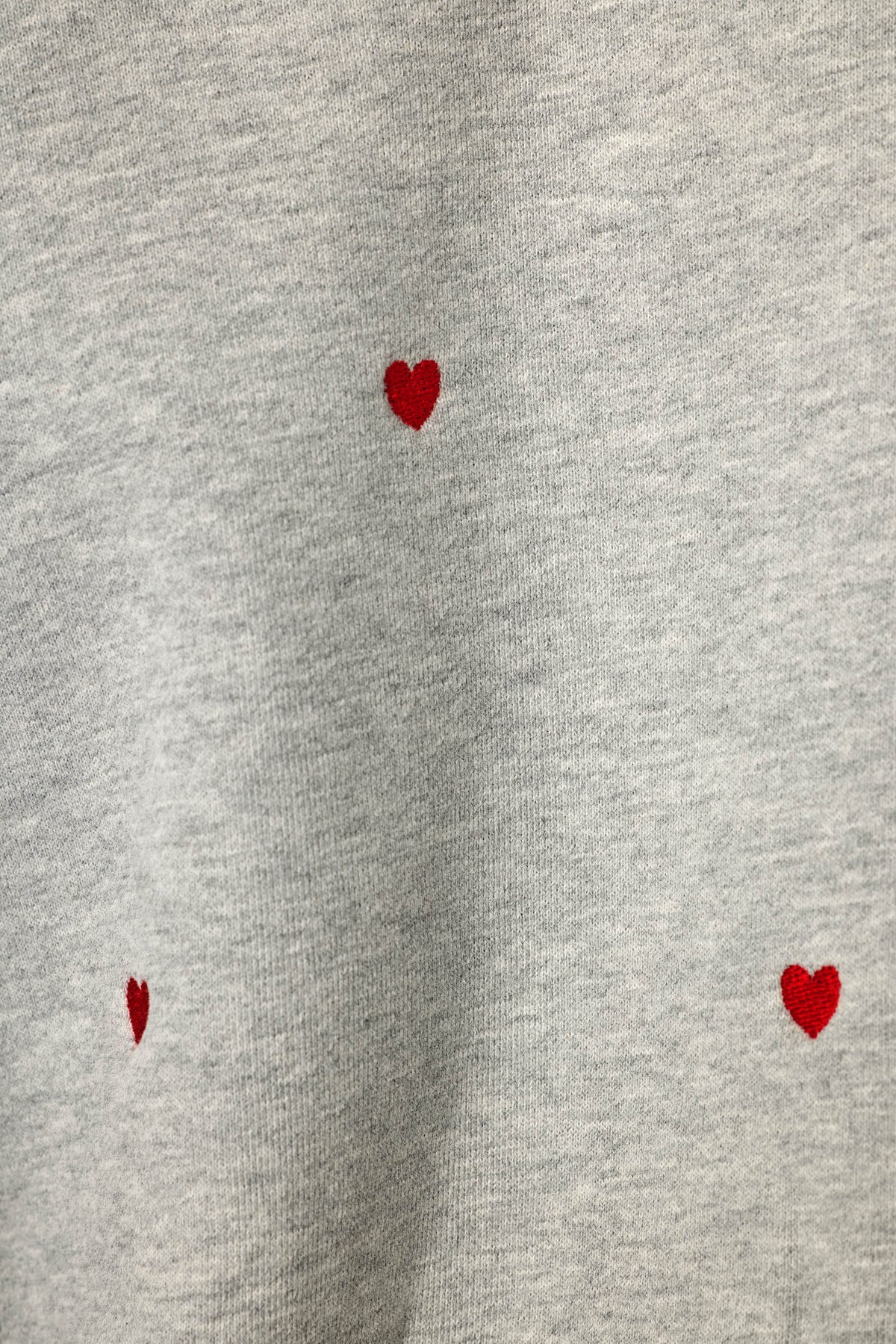 C'est La Vie Embroidered Hearts Frankie Sweatshirt - HEATHER GREY