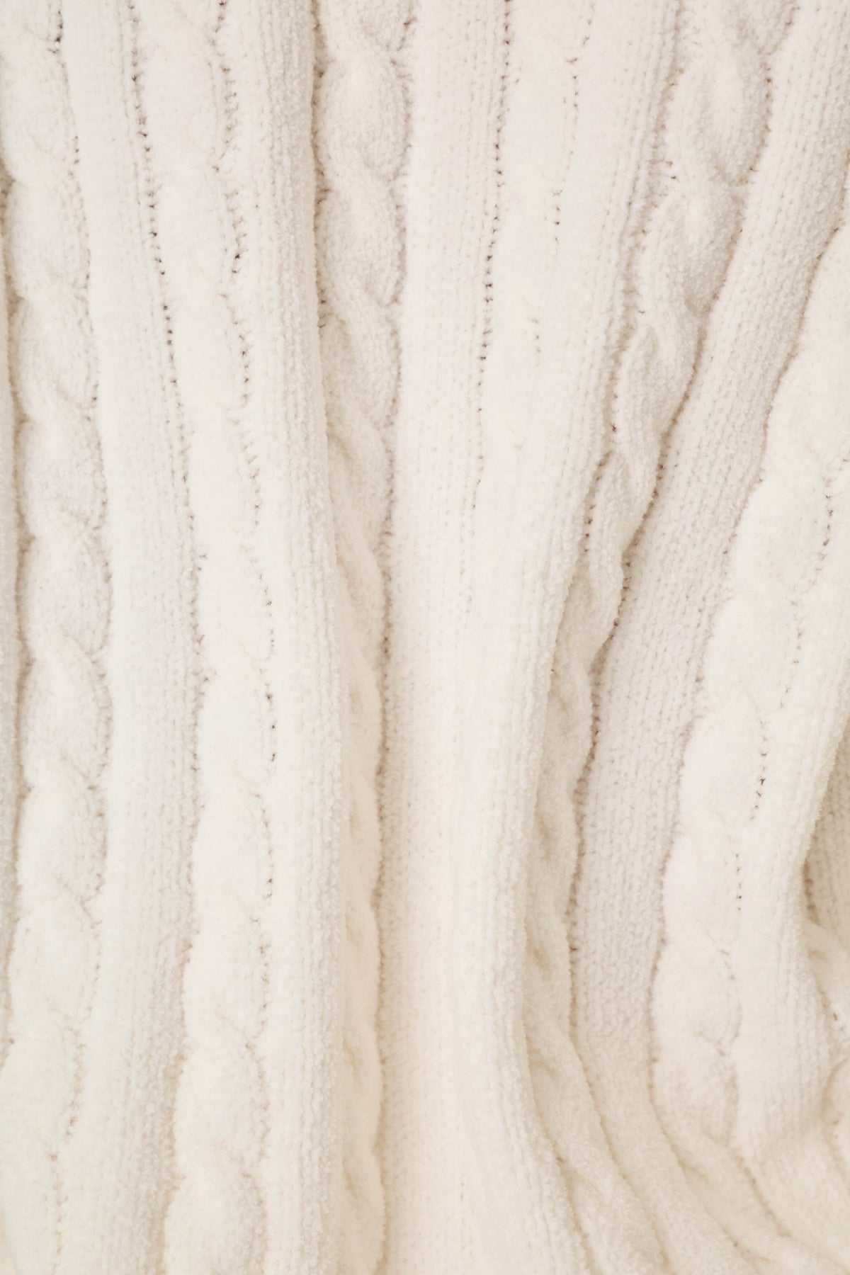 Cozy Chenille Cable Knit Ivory Lounge Pants - IVORY