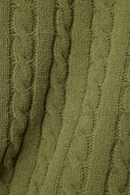 Cozy Chenille Cable Knit Olivine Lounge Pants - OLIVINE