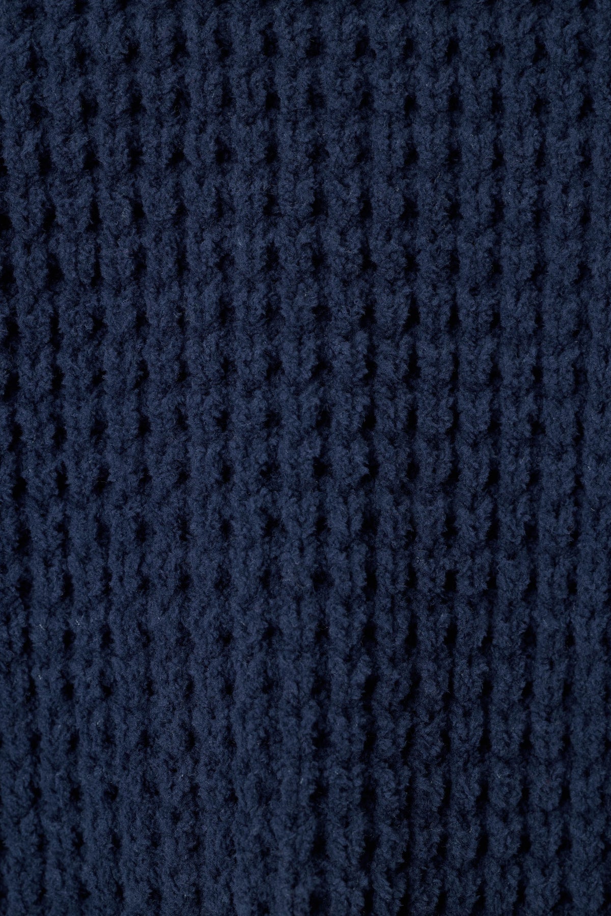 Cozy Chenille Waffle Deep Navy Sweater - DEEP NAVY
