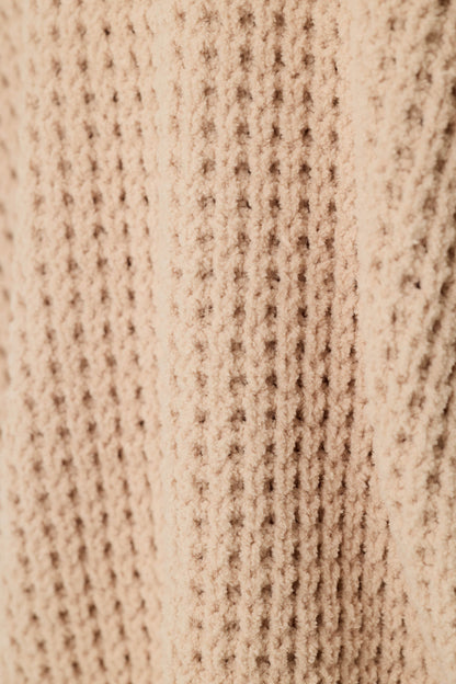 Cozy Chenille Waffle Smoky Beige Lounge Pants - SMOKE GRAY