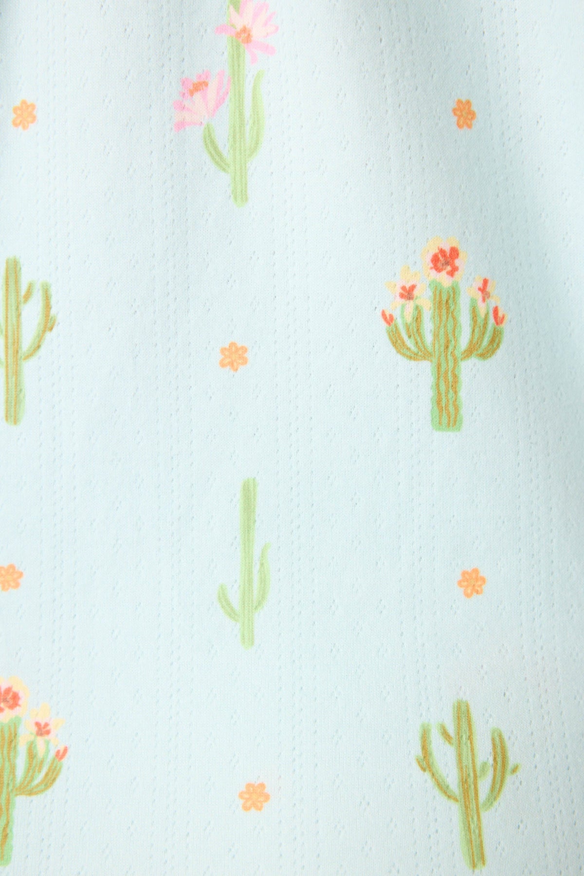 Feelin' Prickly Cactus Blooms 3-Piece Short PJ Set - TINTED AQUA