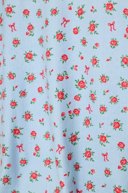 Festive Florals Blue Floral Print Pajama Pants - SKYRIDE