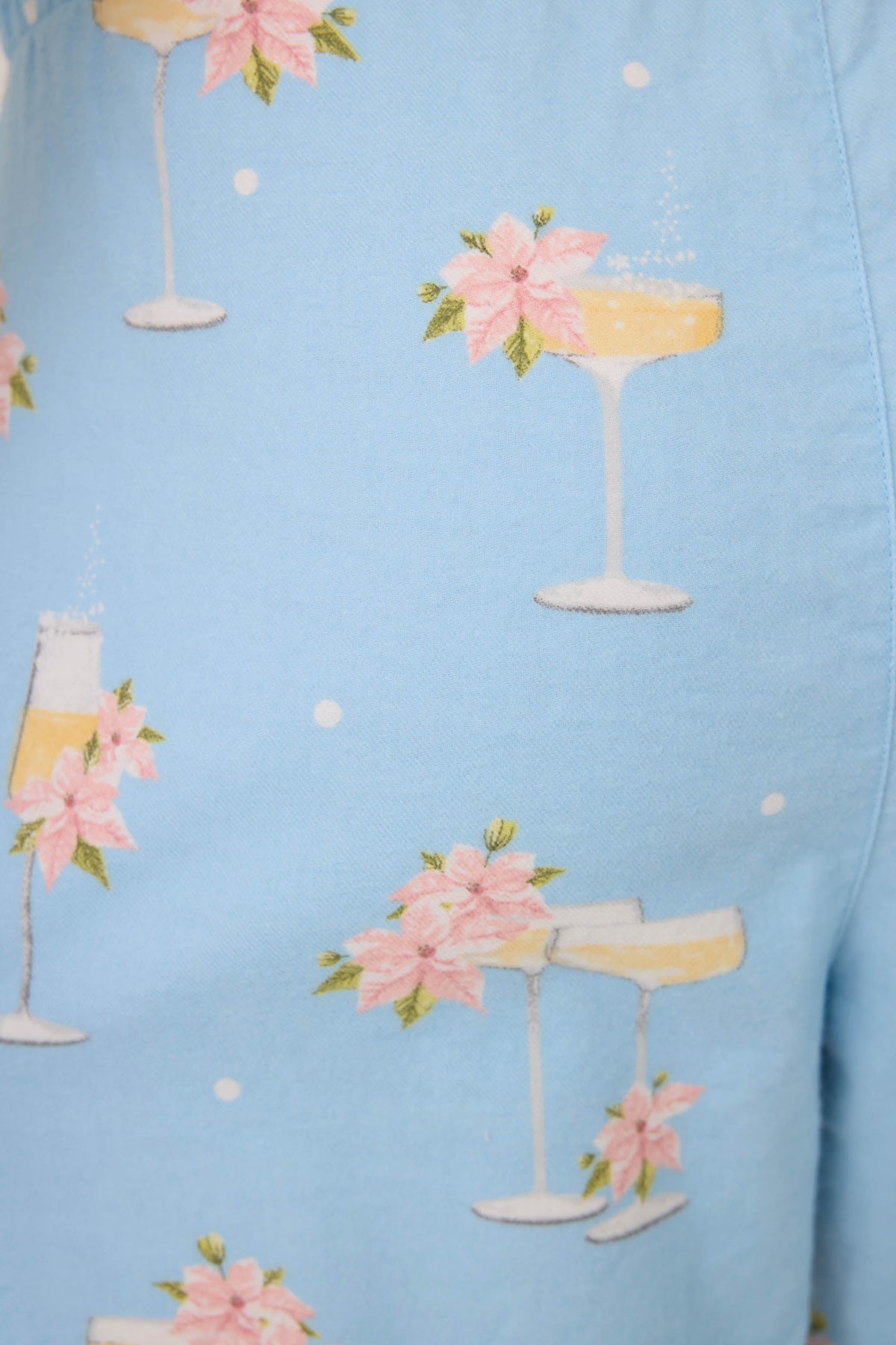 Fizz the Season Open Leg Flannel Pants - LIGHT SKY
