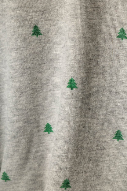 Happy Campawr Tree Print Long Sleeve & Pants Lounge Set - HEATHER GREY