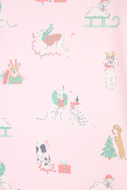 Peace & Pawlidays Dog Print Shorts - PINK