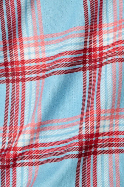 Plaid About You Blue & Red Plaid Print Jogger Pajama Pants - CLOUD BLUE