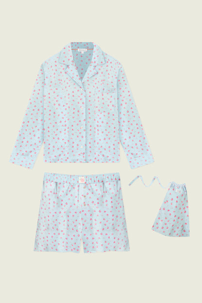 Afterparty Poplin Rosy Nights Short PJ Set - DREAM BLUE