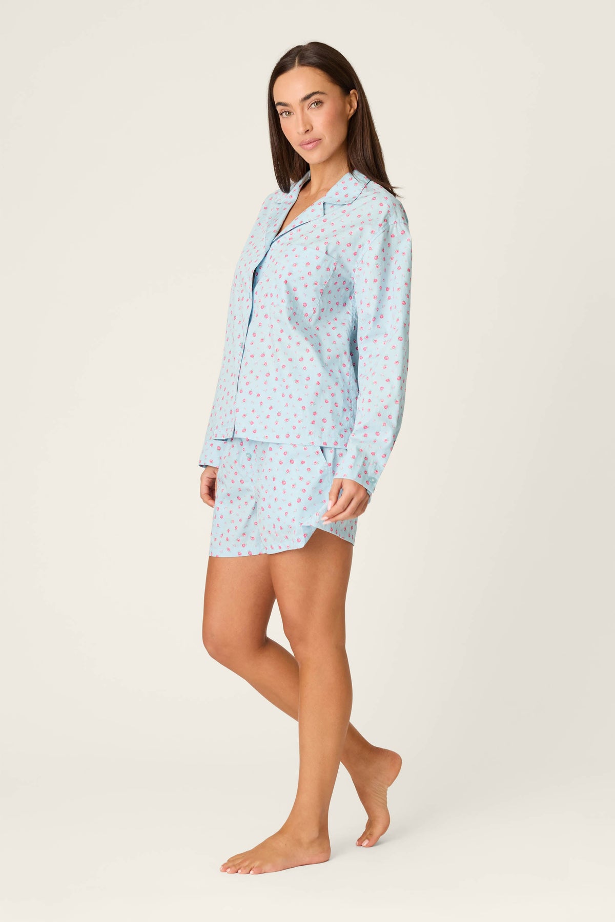 Afterparty Poplin Rosy Nights Short PJ Set - DREAM BLUE