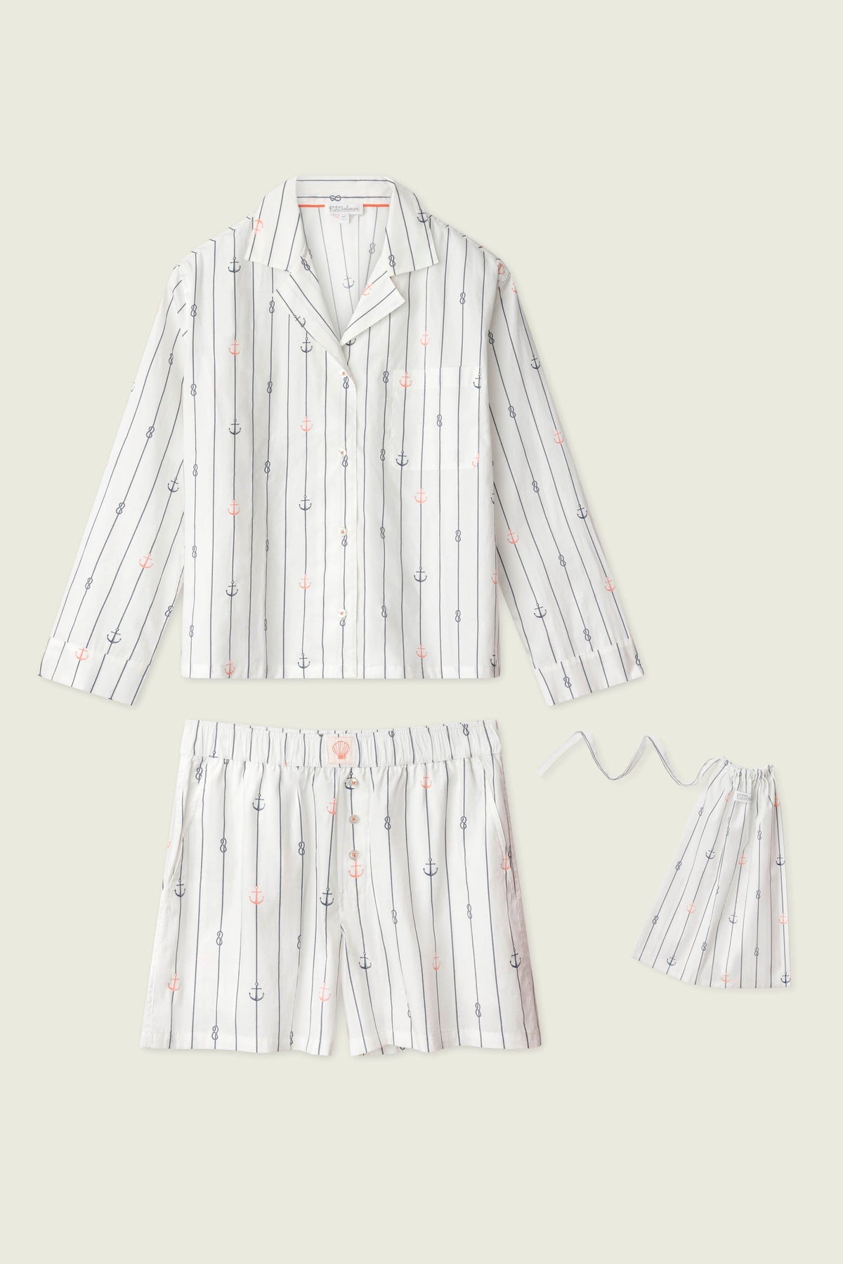 Afterparty Poplin Sail Away Short PJ Set - IVORY