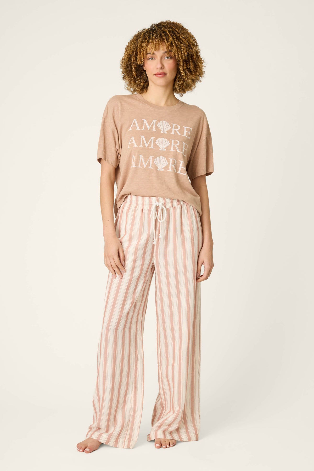 Breeze By The Sea Suntan Stripe Pants - SUNTAN