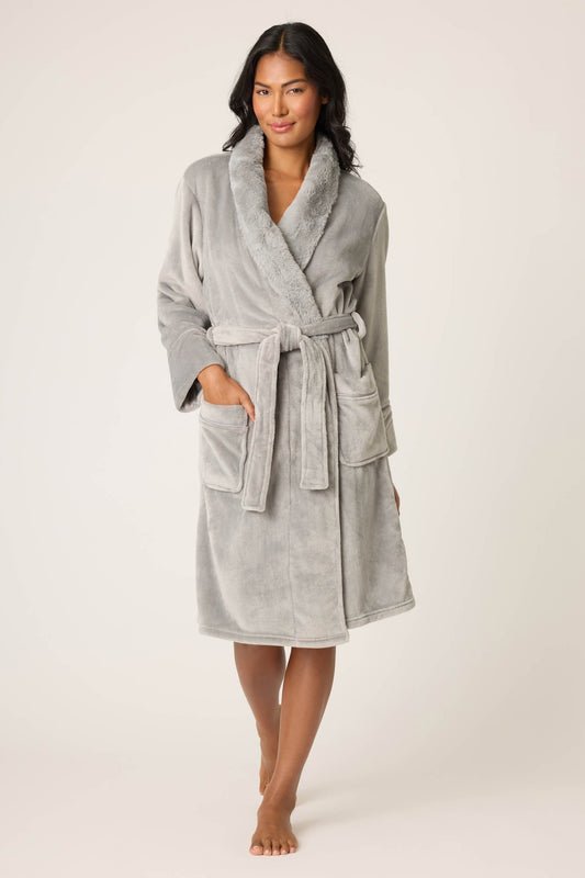 Luxe Plush Frost Gray Robe - FROST GRAY