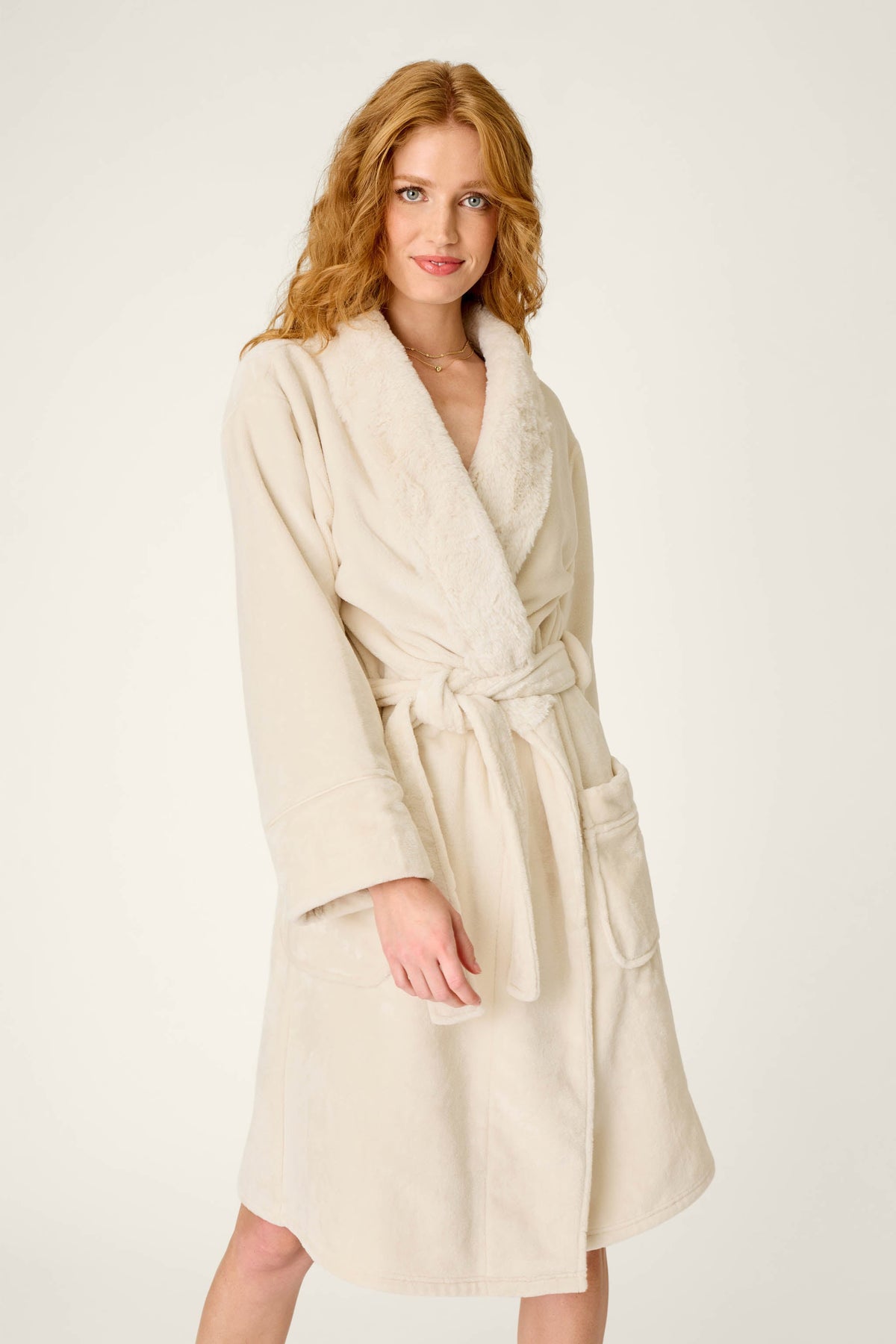 Luxe Plush Natural Robe - NATURAL