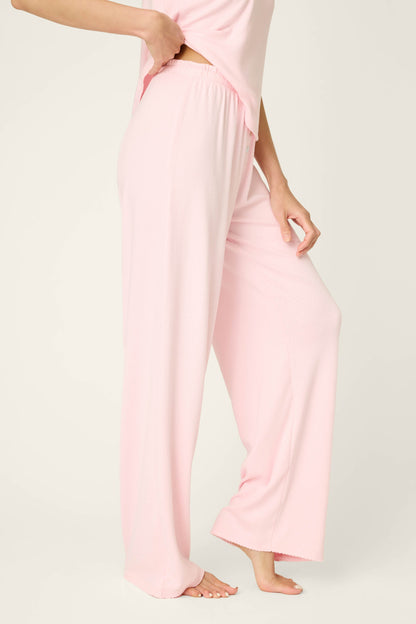 Pointelle Essentials Ballet Pink Open Leg Pants - BALLET PINK