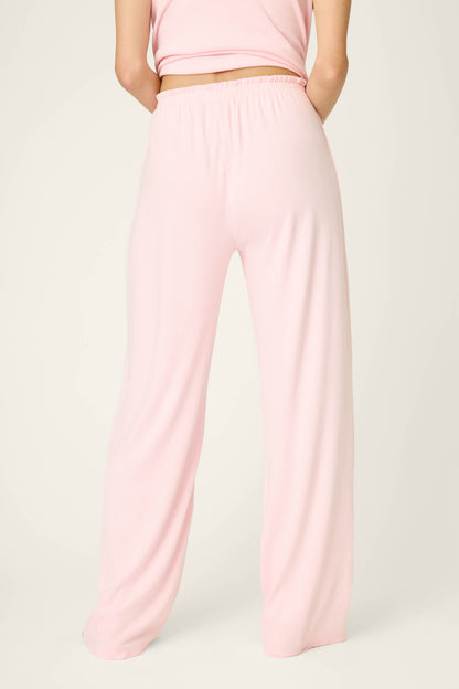 Pointelle Essentials Ballet Pink Open Leg Pants - BALLET PINK