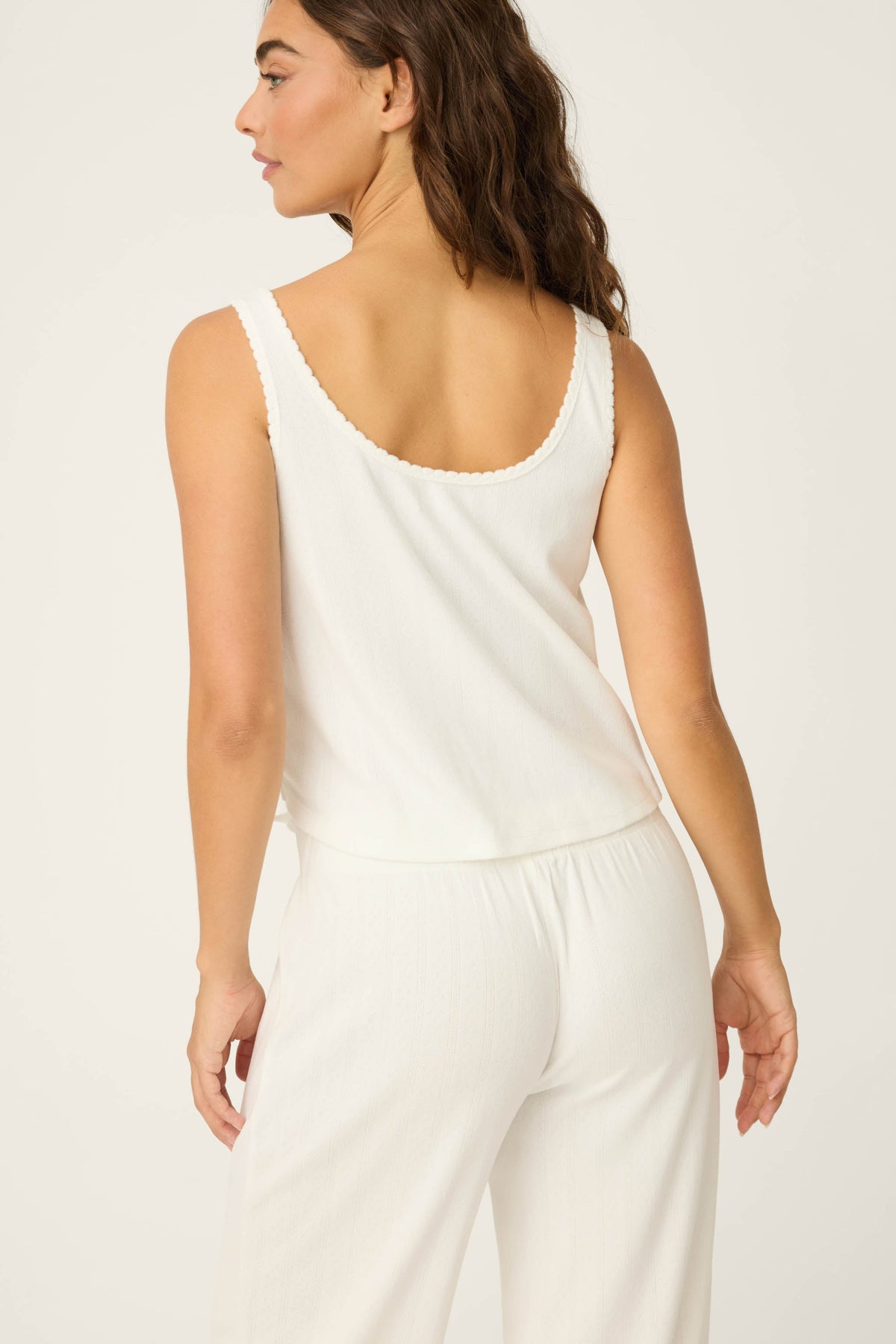 Pointelle Essentials Ivory Tank Top - IVORY