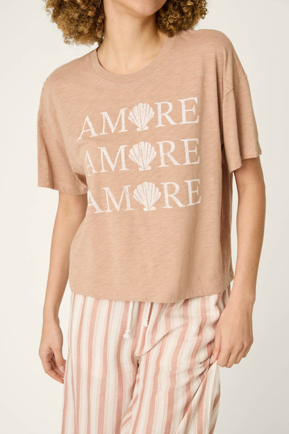 Vino Al Mare That's Amore T-Shirt - WARM TAUPE