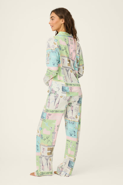 Whimsy Postcards From Paris PJ Set - NATURAL