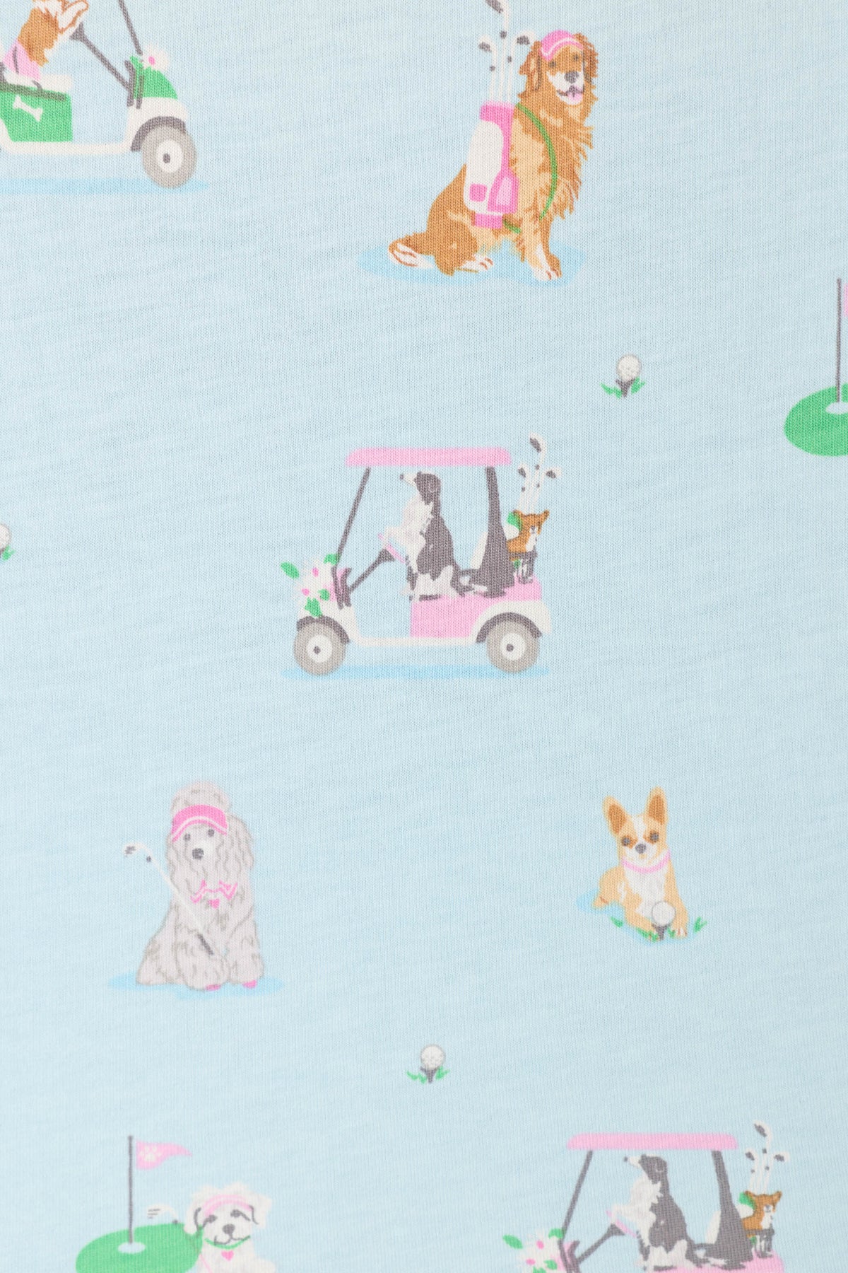 Whimsy Putter Pup Cropped PJ Set - LIGHT BLUE