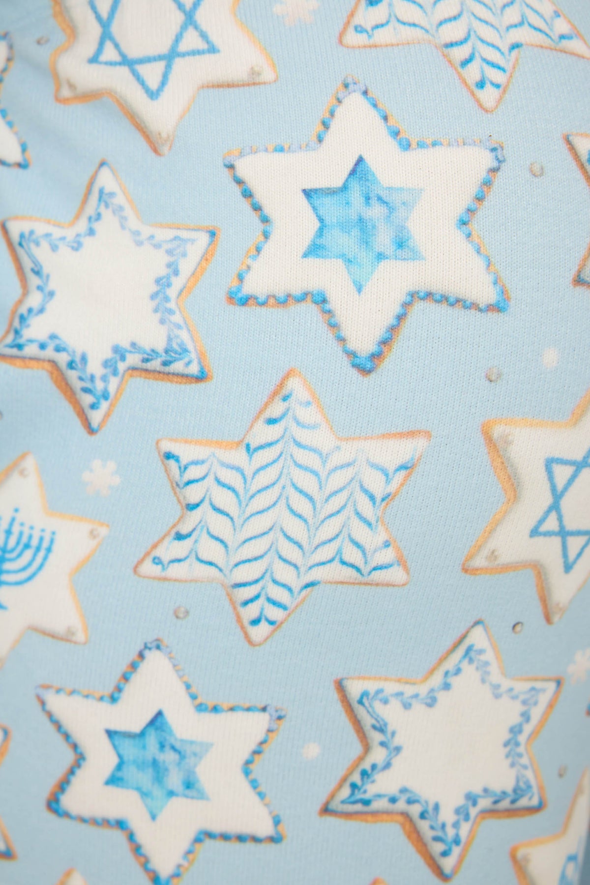 You Had Me At Shalom Cookie Print Banded Pants - LIGHT SKY