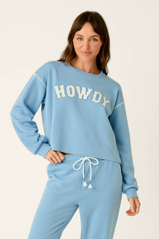 Howdy Holidays Snowdrift Blue Howdy Sweatshirt - SNOWDRIFT
