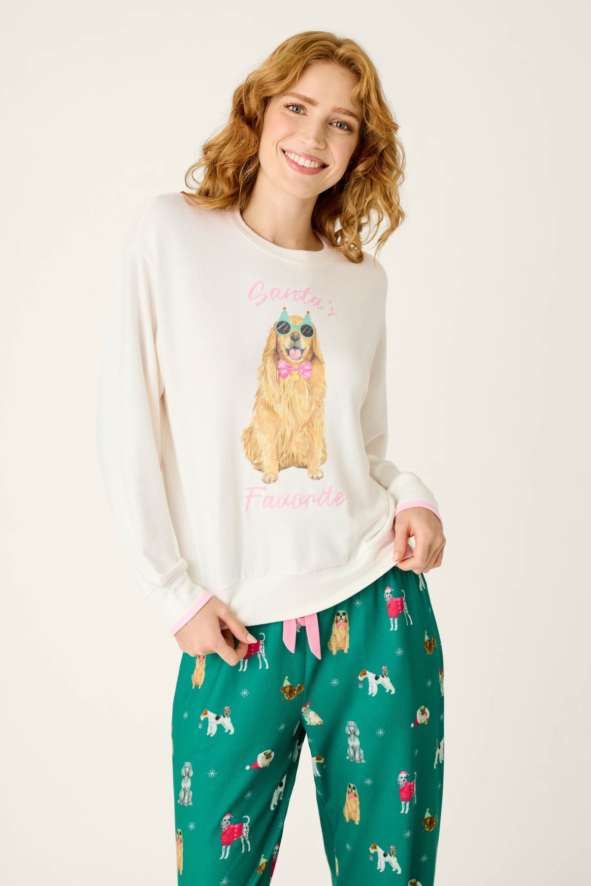 Happy Pawlidays Santa’s Favorite Long Sleeve Top - IVORY