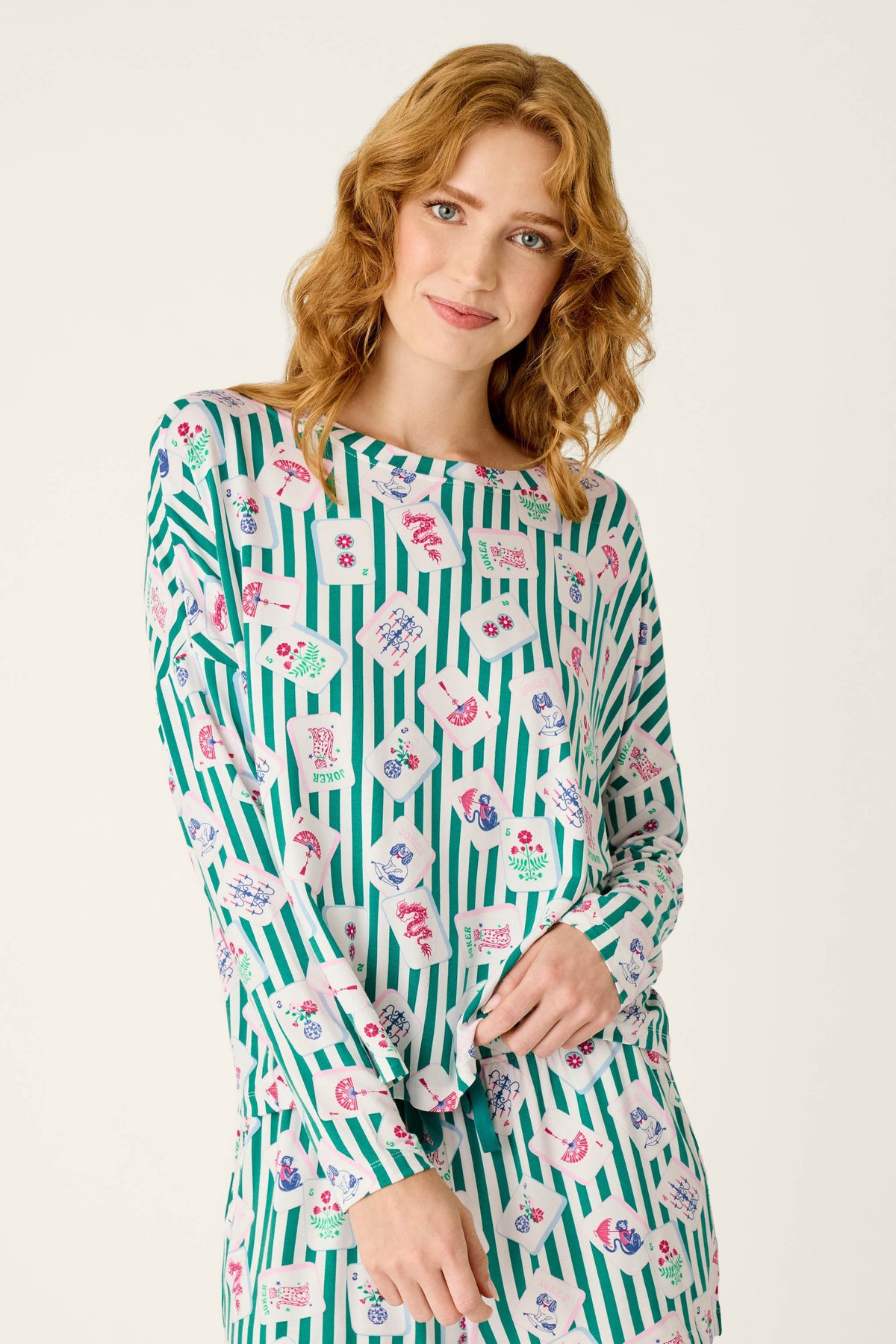 Mahjong Queen Dreams Long Sleeve Top - GREENLAKE
