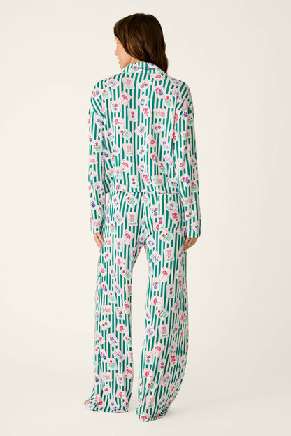 Mahjong Queen Dreams Mahjong Print Long PJ Set - GREENLAKE