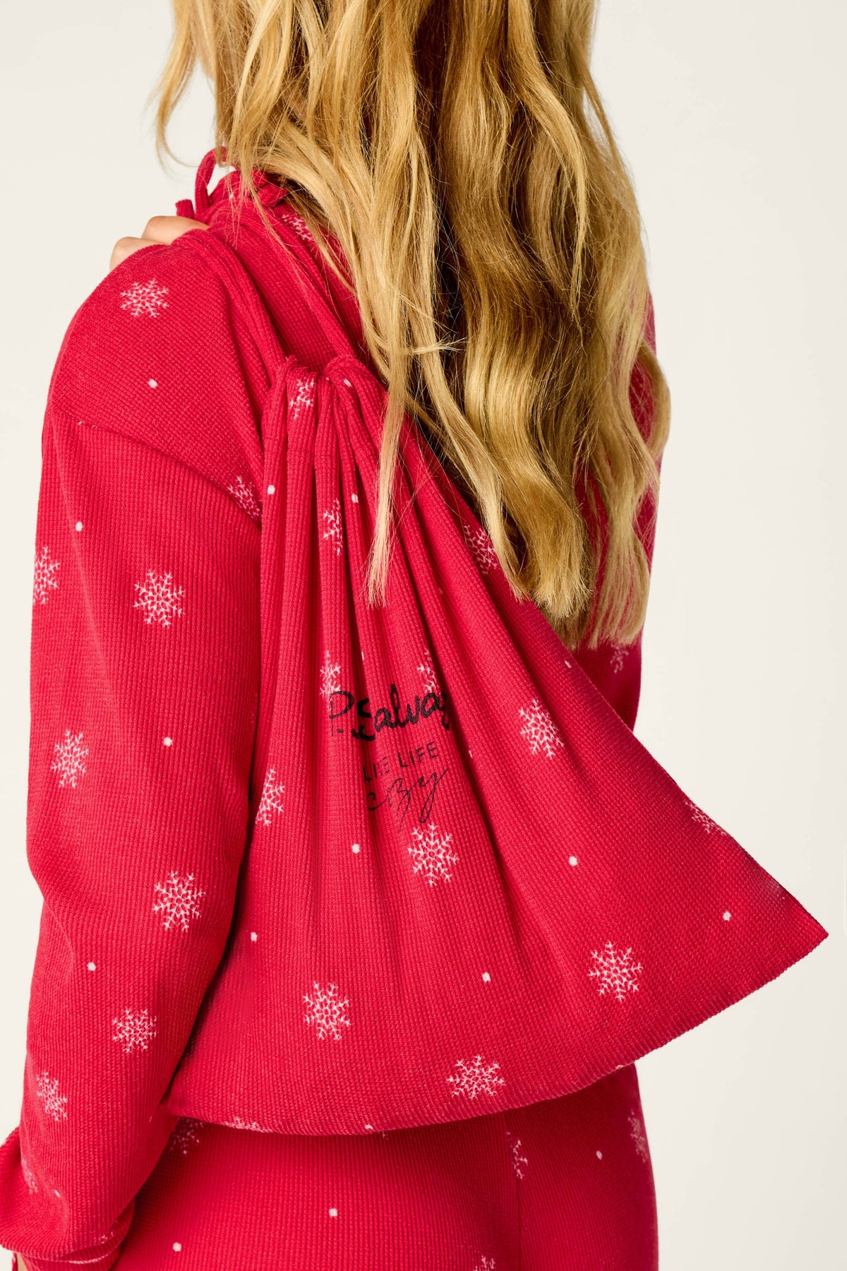 Snowflakes Print 3-Piece PJ Gift Set - LIPSTICK