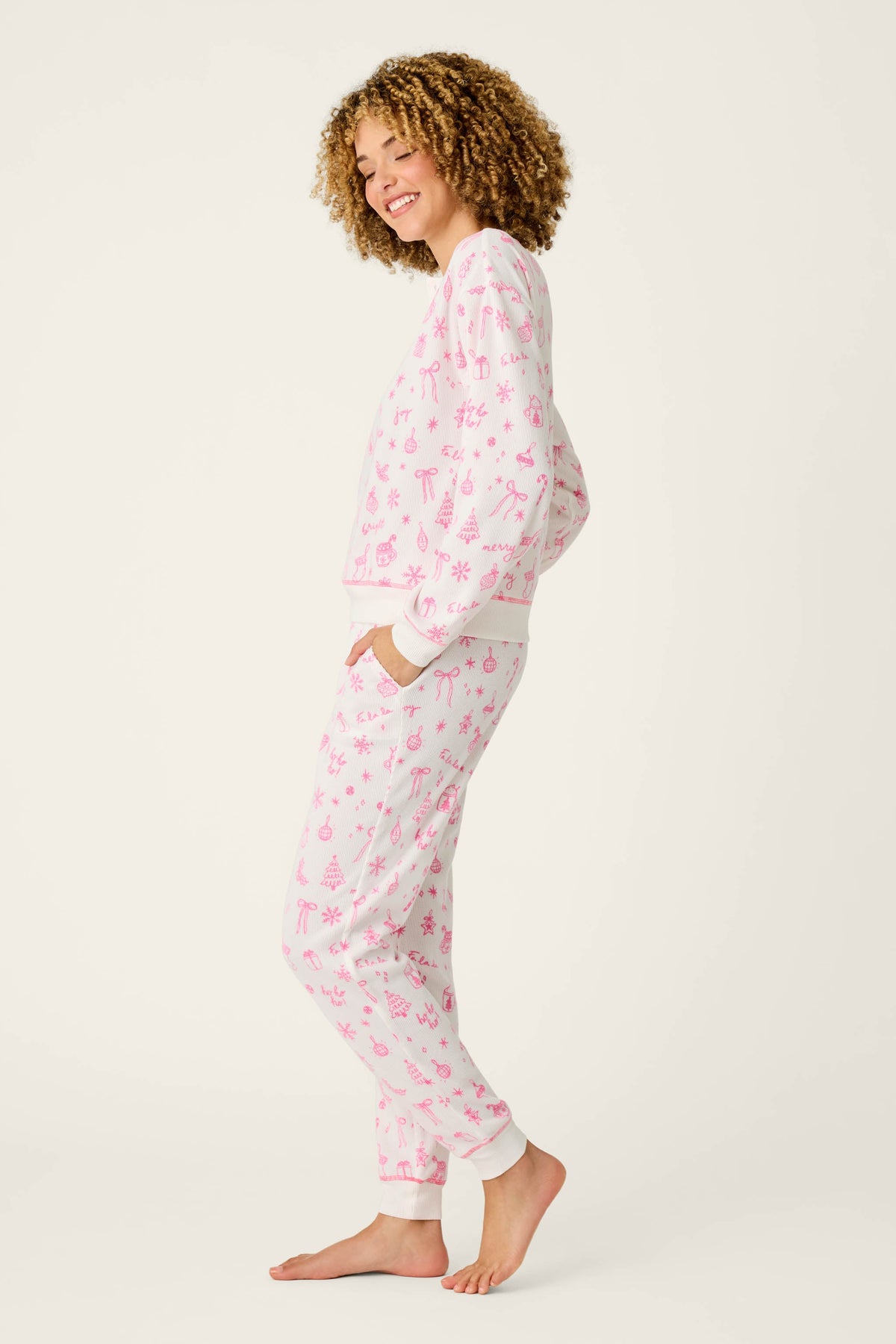Holiday Print 3-Piece PJ Gift Set - WINTER ROSE