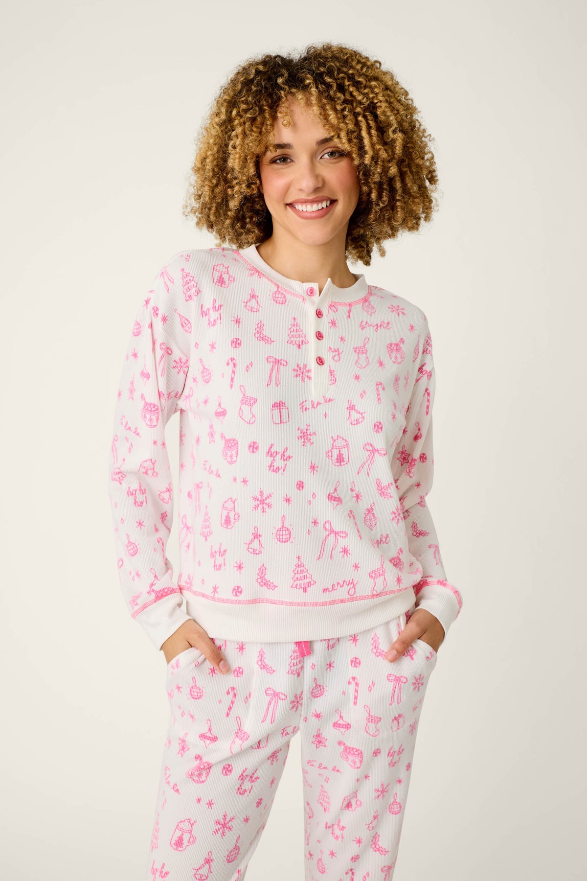 Holiday Print 3-Piece PJ Gift Set - WINTER ROSE