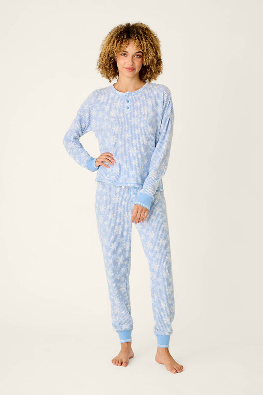 Ski Jammie Classics Snowflake Print Long Sleeve PJ Set - PERI