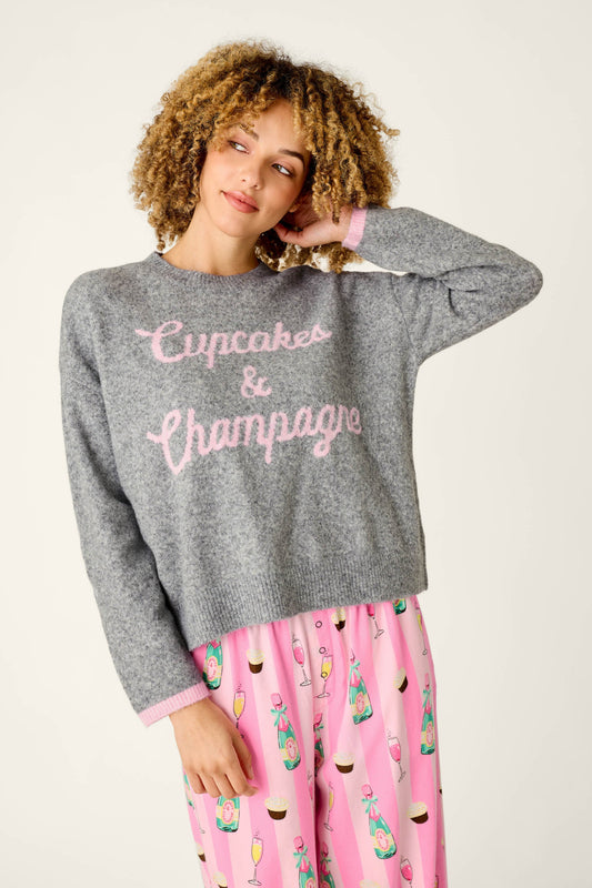 Cupcakes & Champagne Snuggle Sweater - DARK H GREY