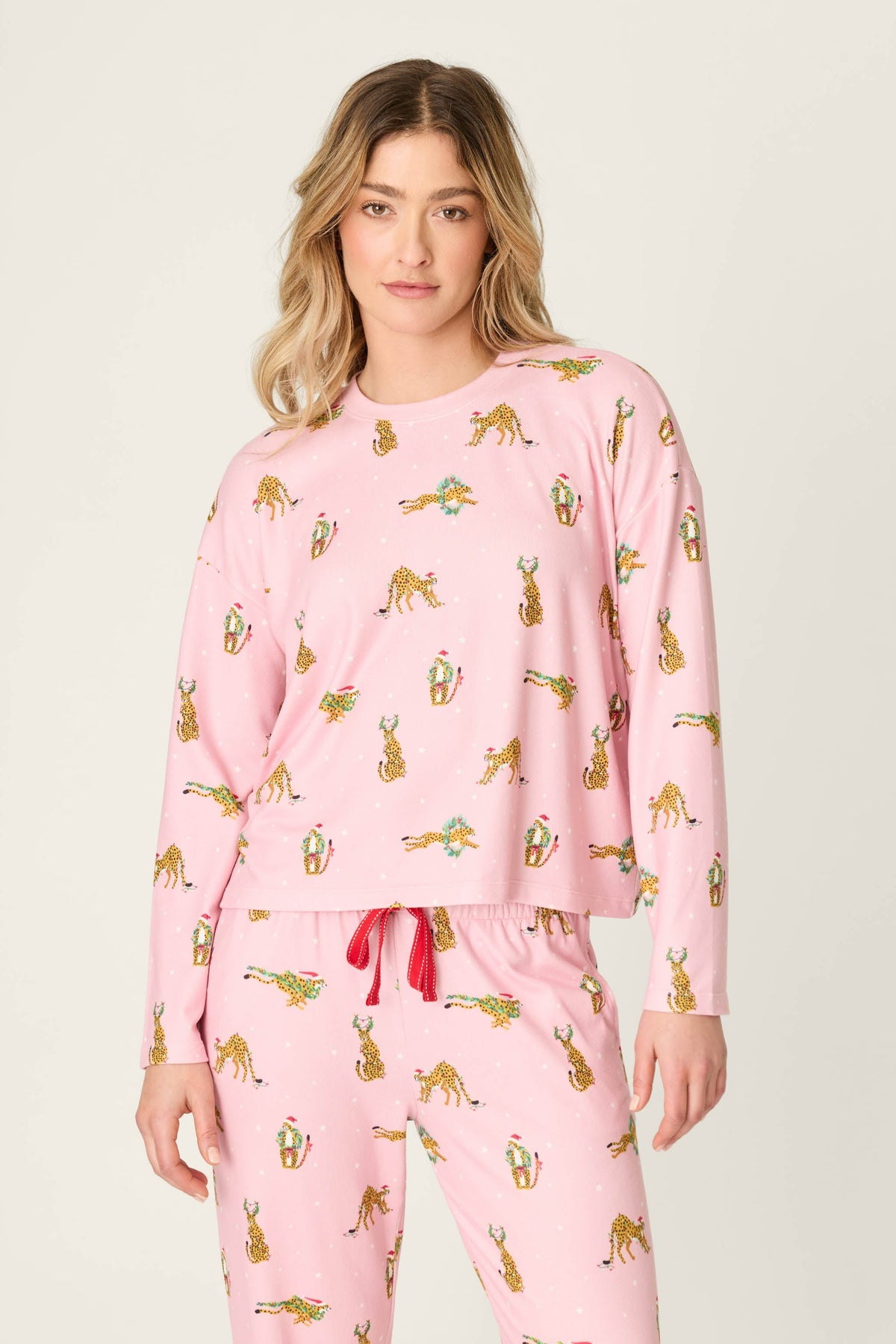 Very Merry Wild for the Holidays Long Sleeve Top - PINK ORCHID