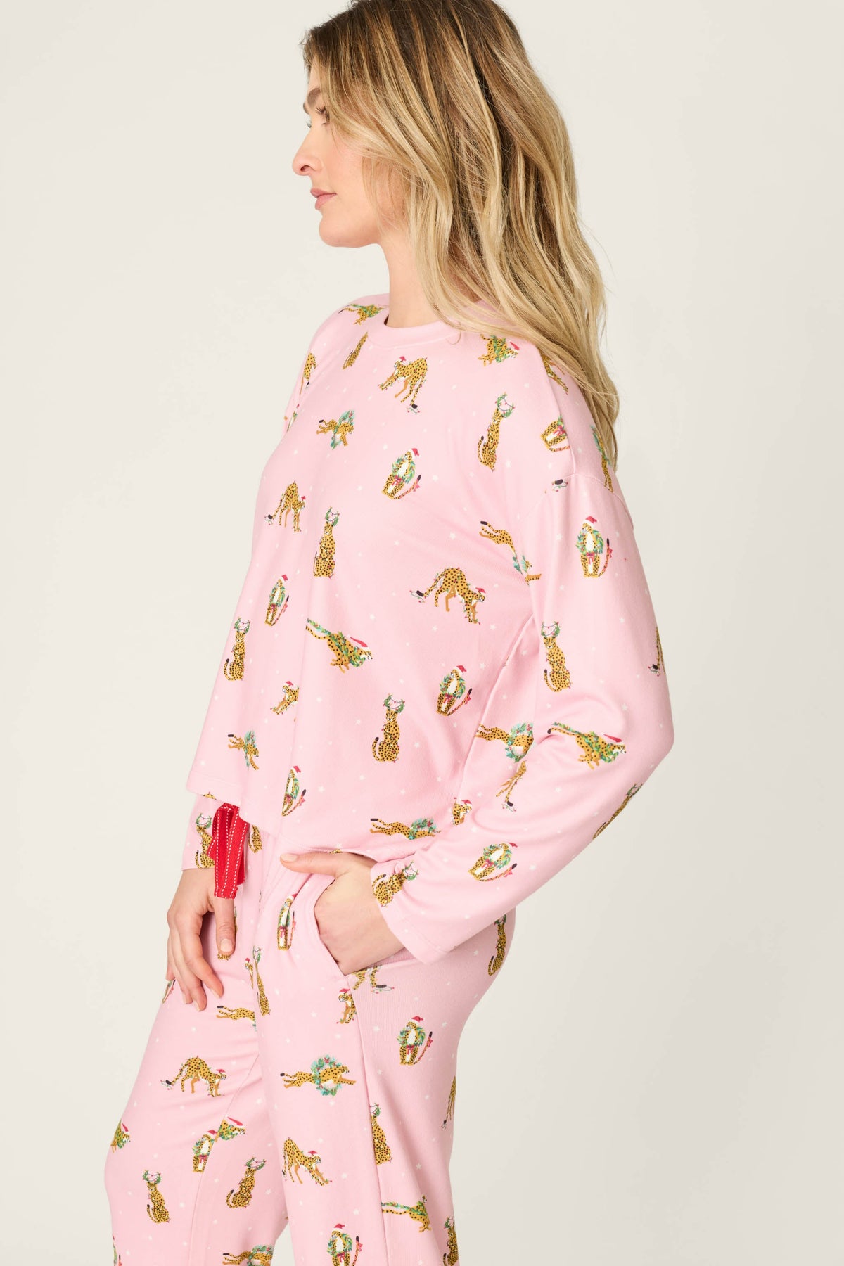 Very Merry Wild for the Holidays Long Sleeve Top - PINK ORCHID