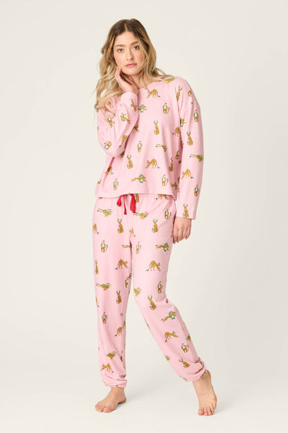 Very Merry Wild for the Holidays Long Sleeve Top - PINK ORCHID
