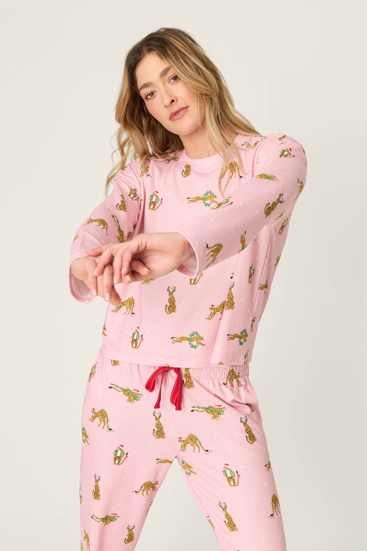 Very Merry Wild for the Holidays Long Sleeve Top - PINK ORCHID