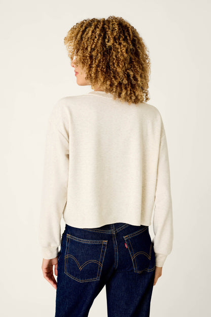 Very Merry Bouclé Merry Sweatshirt - LIGHT OATMEAL