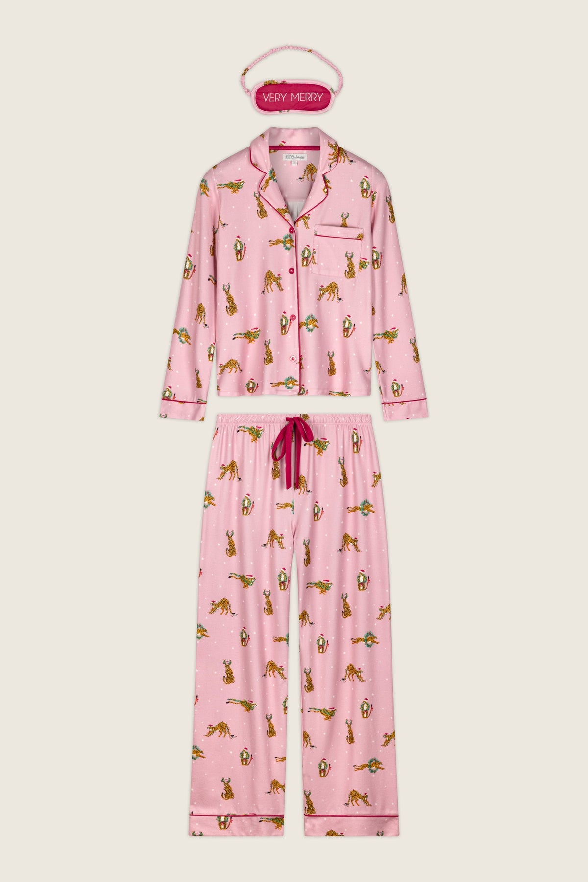 Very Merry Wild for the Holidays 3-Piece PJ Set - PINK ORCHID