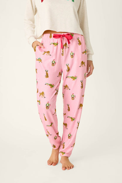 Very Merry Wild for the Holidays Jogger Pants - PINK ORCHID