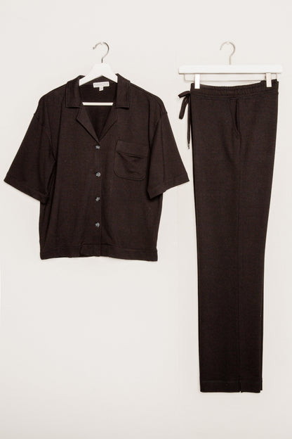 Jammie Essentials Black Plus Size PJ Set - BLACK