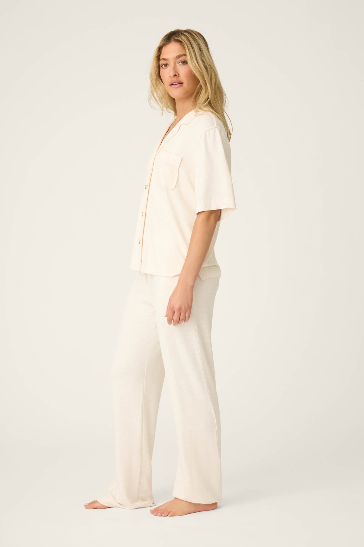 Jammie Essentials Long Oatmeal PJ Set - OATMEAL