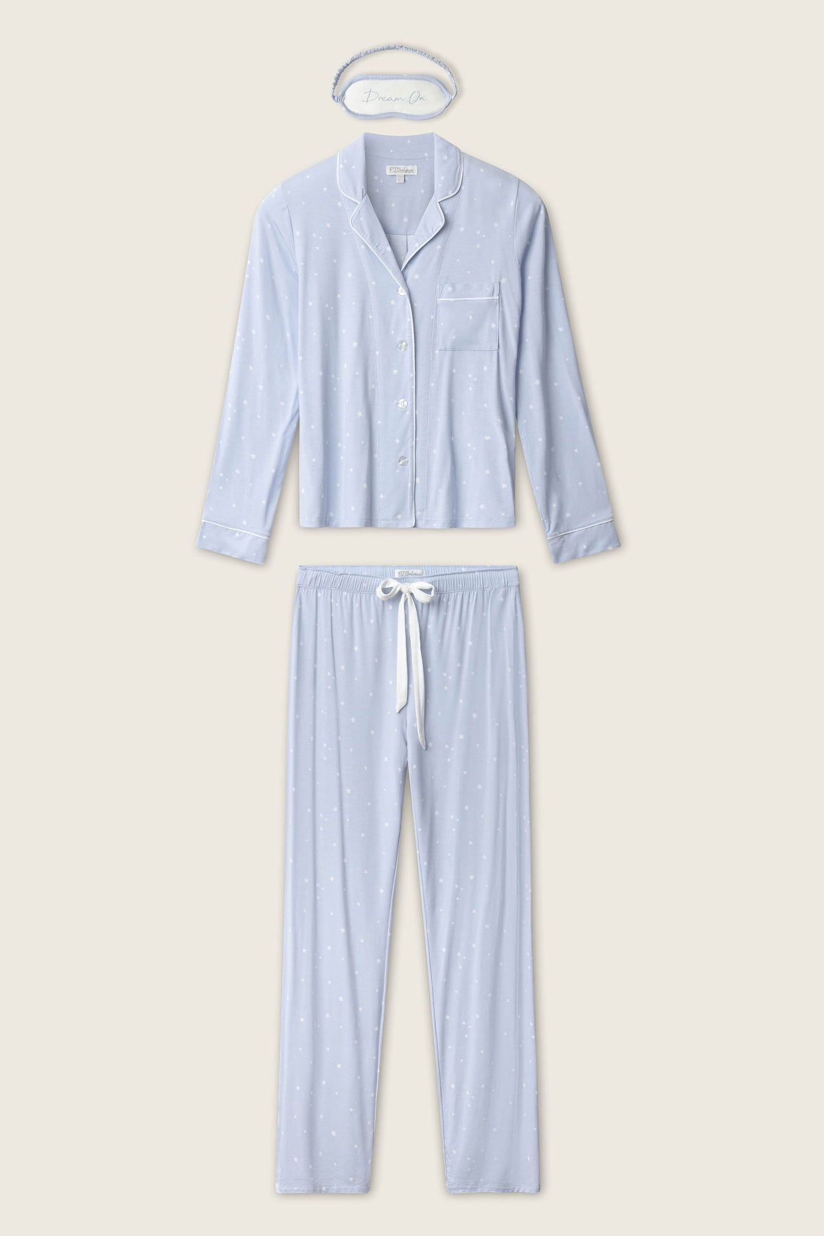 Modal Basics Star Print 3-Piece PJ Set - BLUE